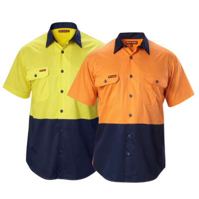 Hard Yakka Koolgear Shirt Hi-Vis Short Sleeve Vented Safety Work Y07559- Bannav S Bannav LLC
